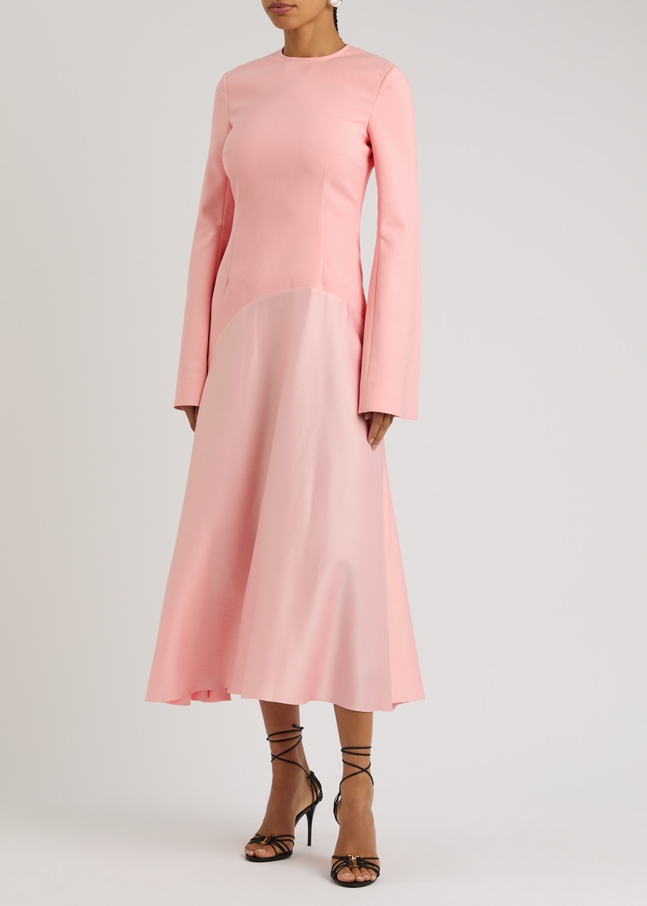 Solace London Gaia Satin and Crepe Midi Dress - 2