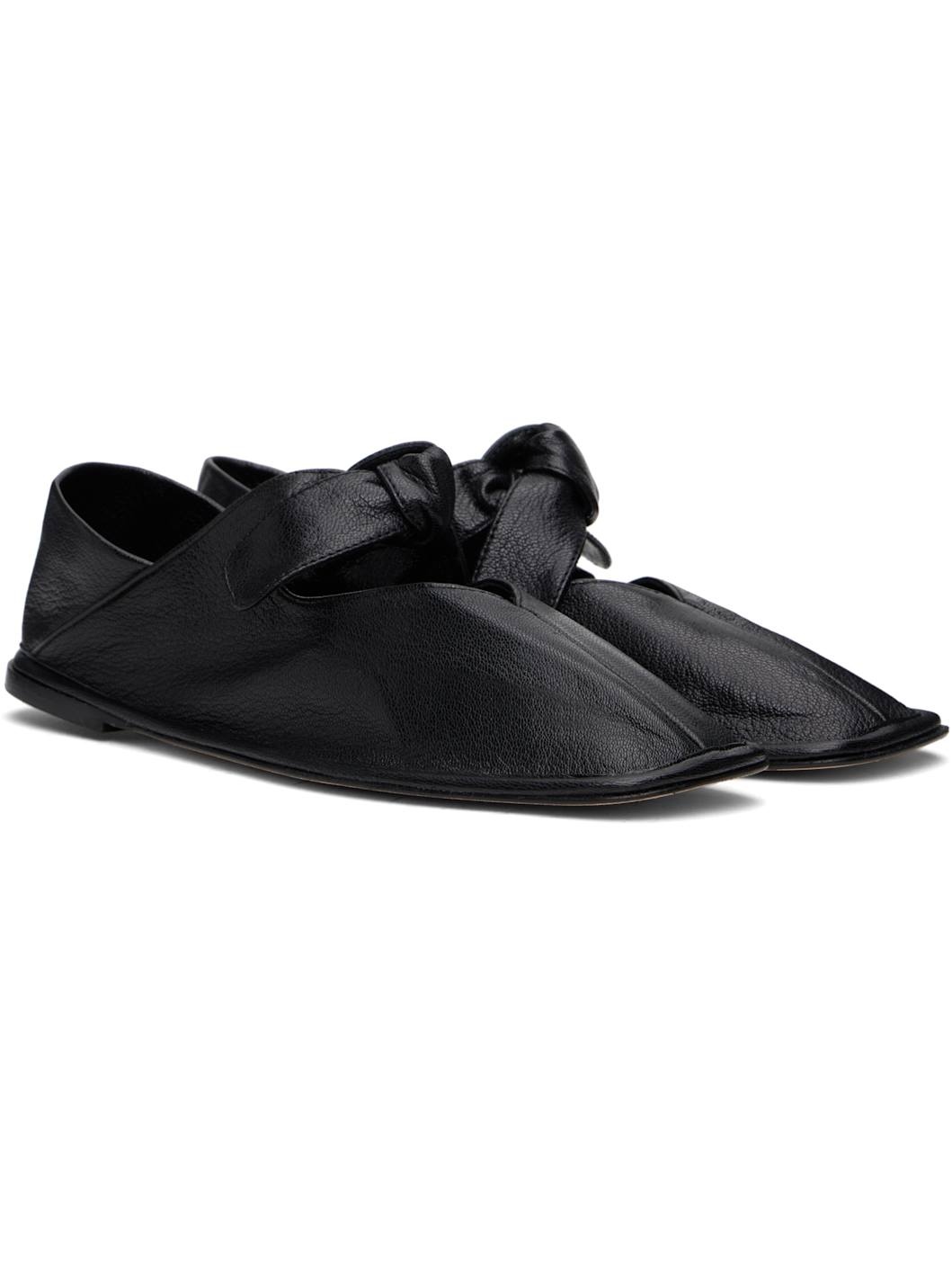 Black Llasada Supple Shiny Ballerina Flats - 4