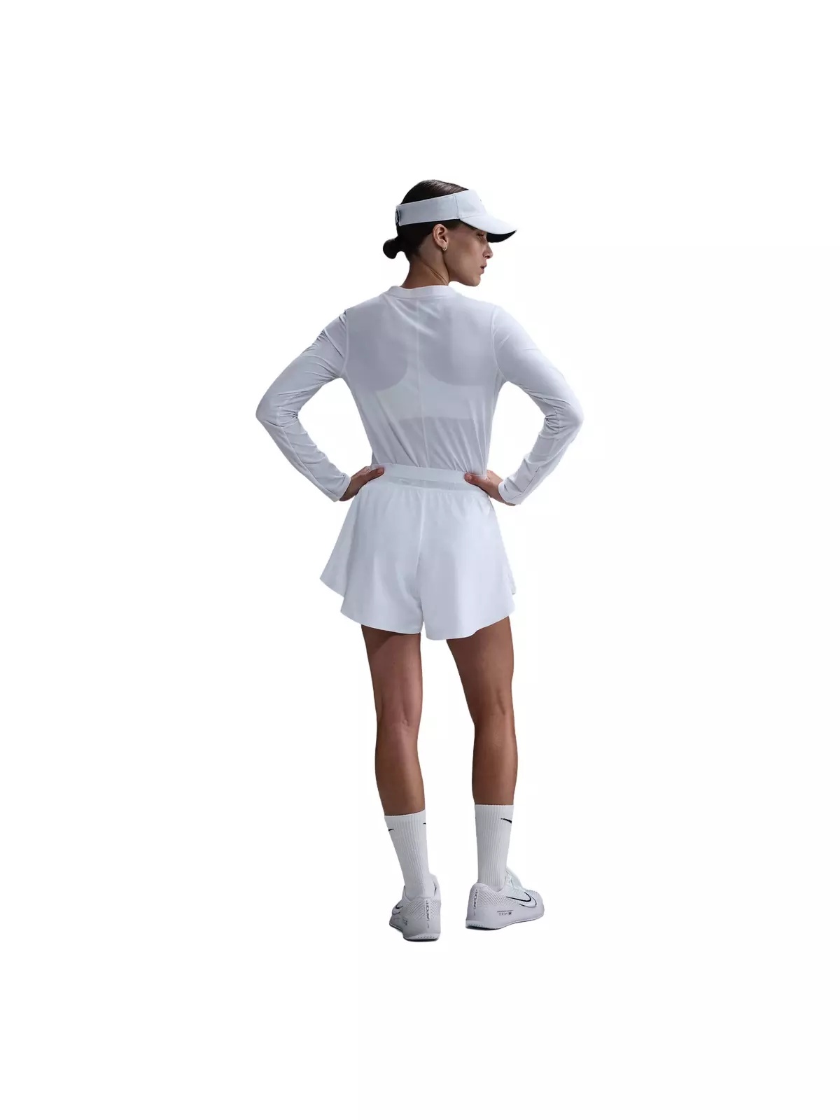 Women's Court Dri-Fit Advantage Short-White - 4