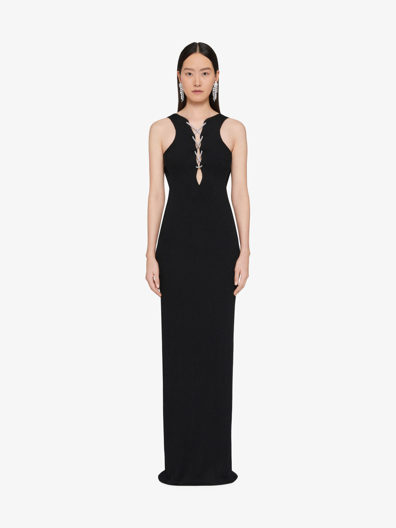 Givenchy EVENING DRESS IN TEXTURED JERSEY WITH CRYSTAL LACES outlook