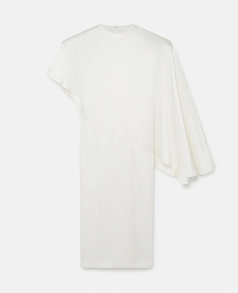 Strong Shoulder Asymmetric Midi Dress 1