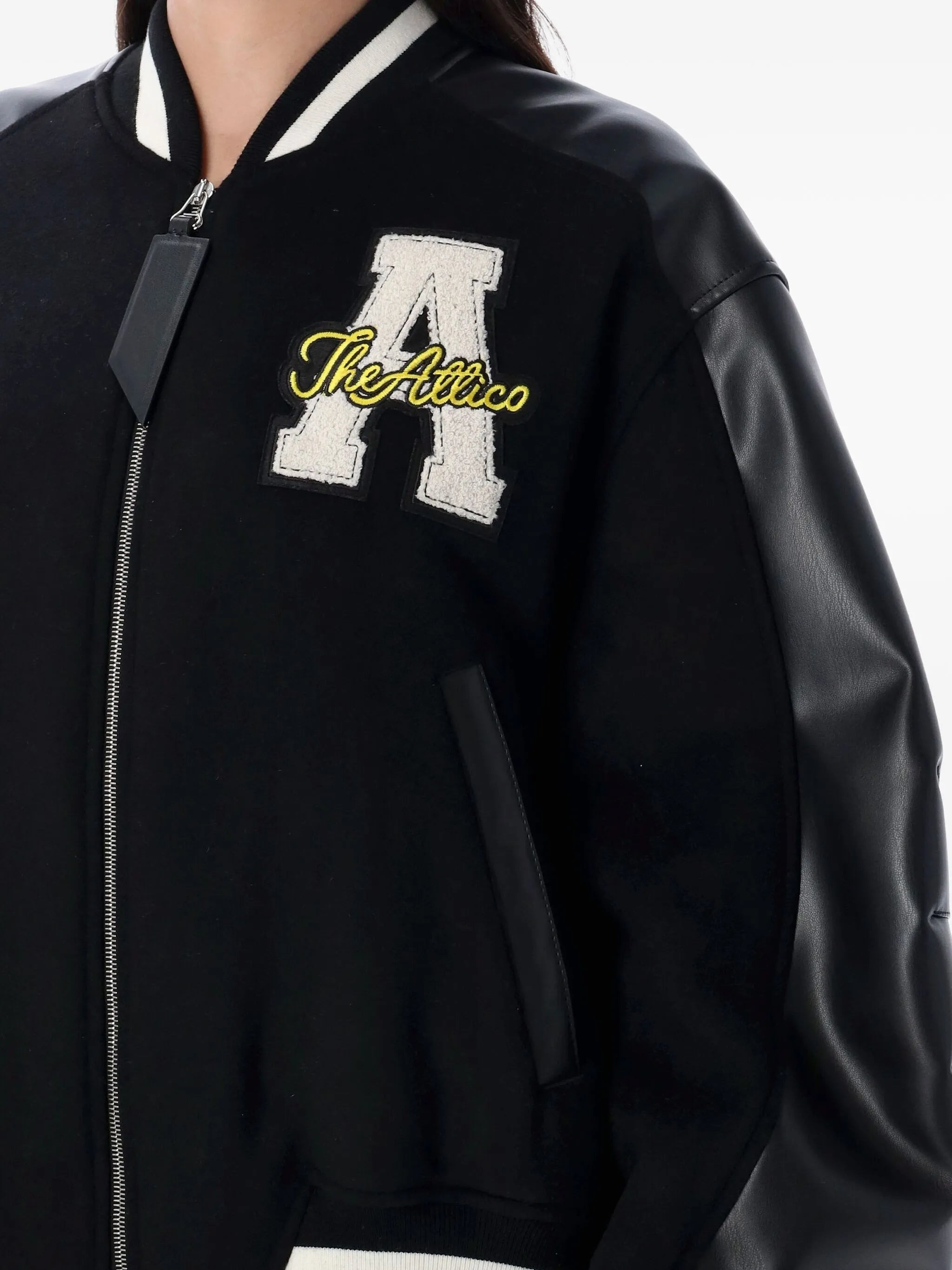 The Attico Varsity Leather-sleeve Bomber Jacket - 3