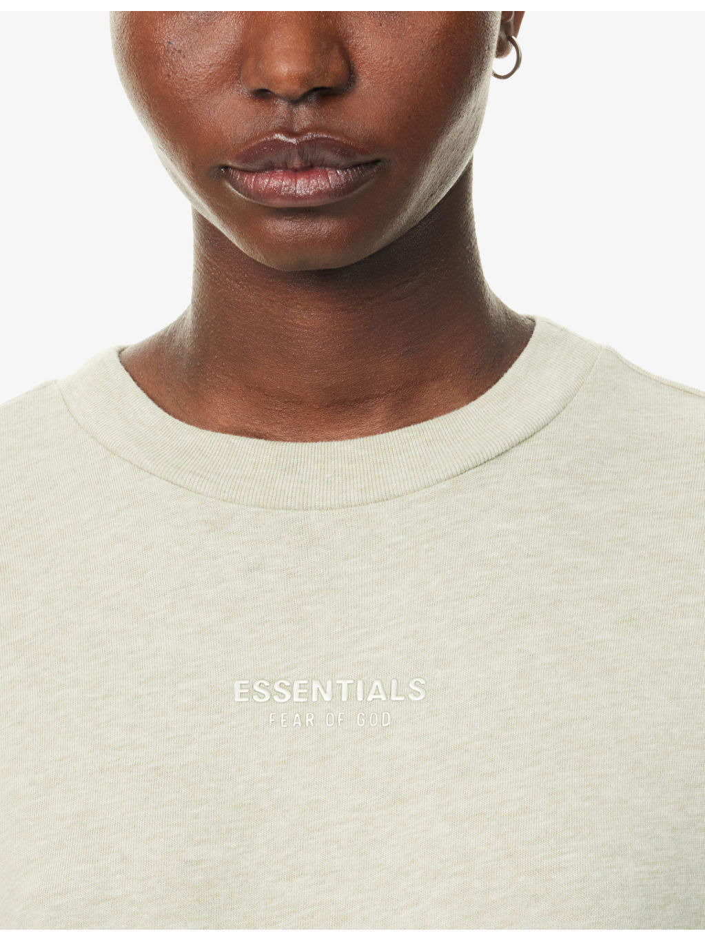 Embossed-Branding Round-Neck Cotton-Blend T-Shirt - 6