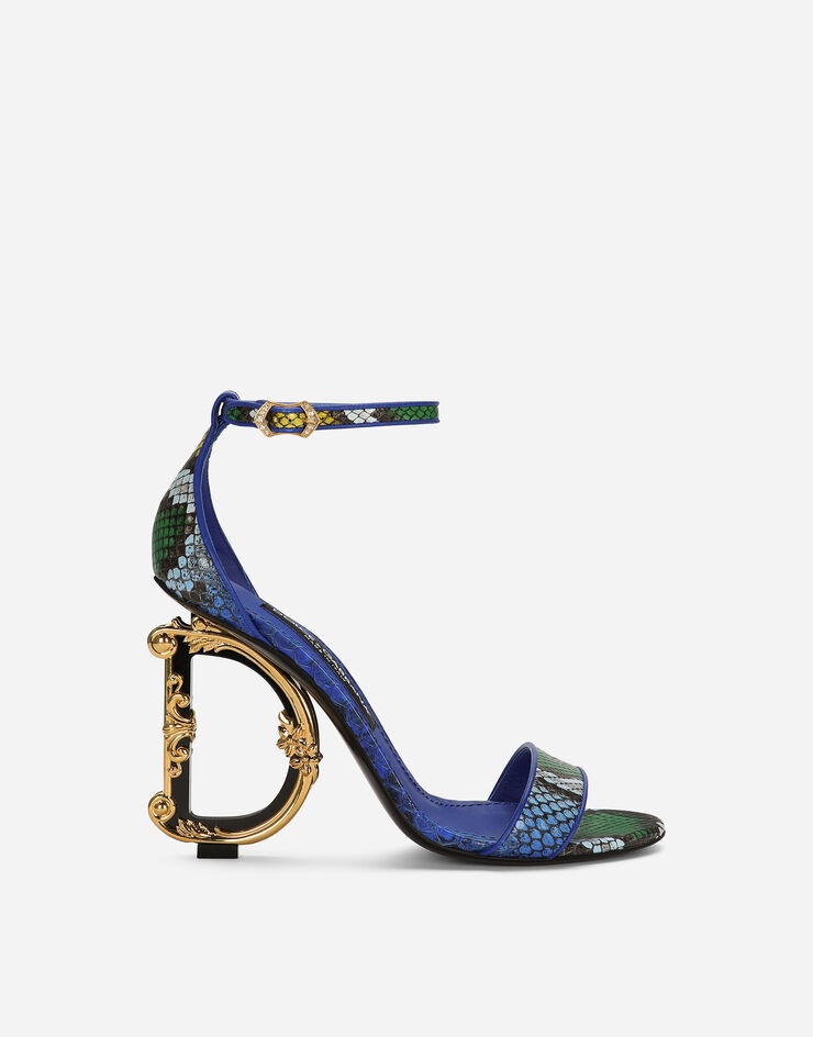 Python skin sandals with baroque DG detail - 1