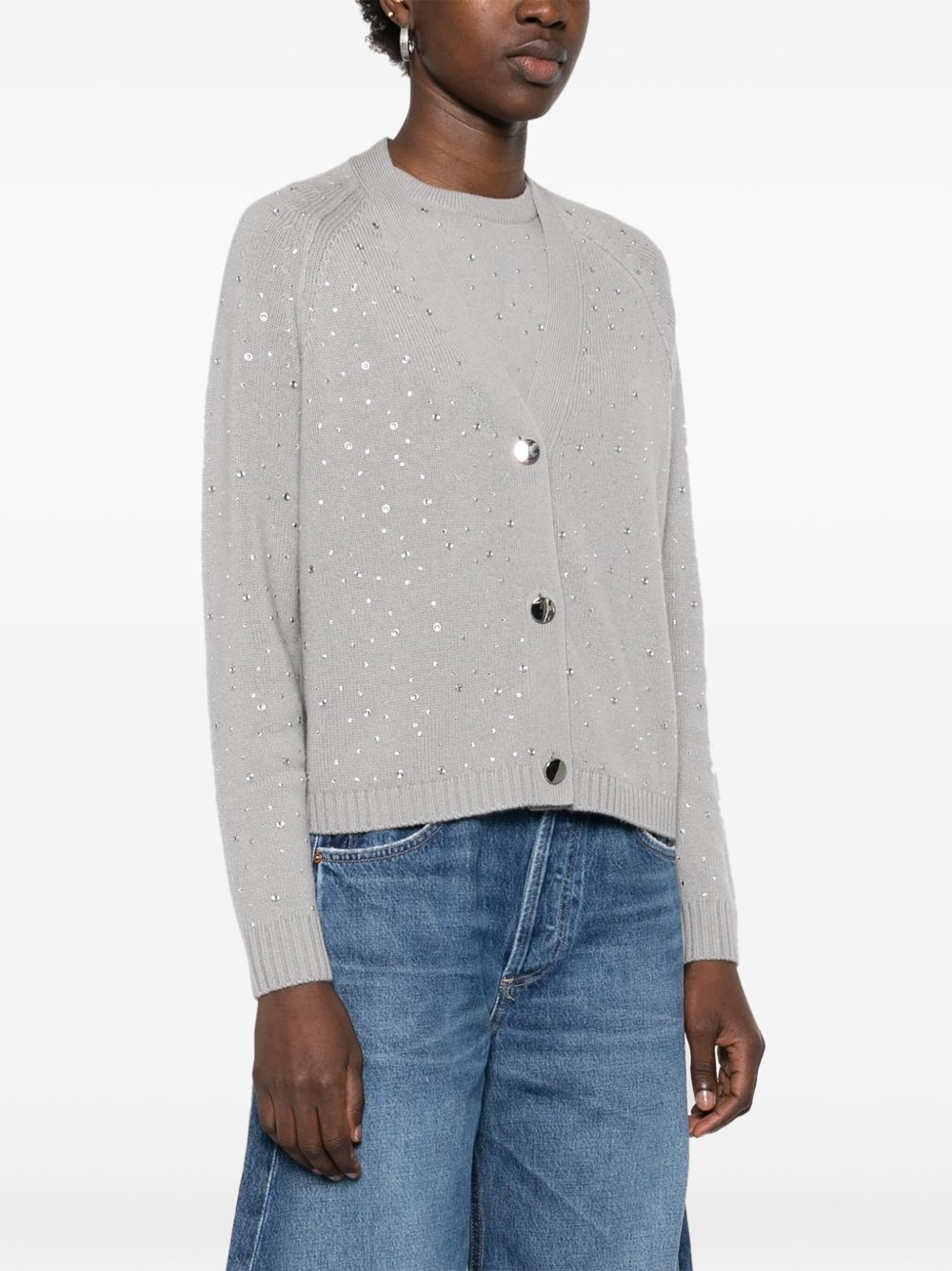 crystal-embellished cardigan - 3