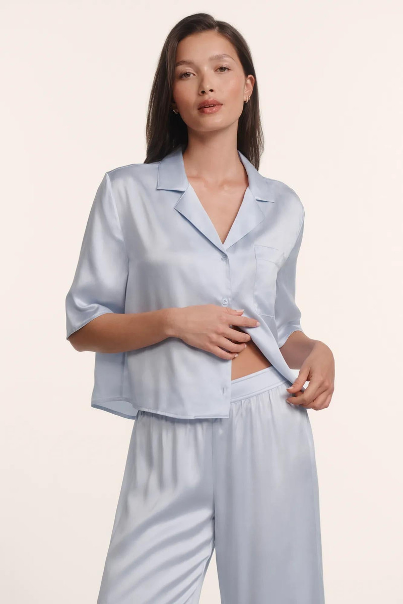 eberjey Inez Washable Silk Relaxed Wide Leg Pant PJ Set outlook