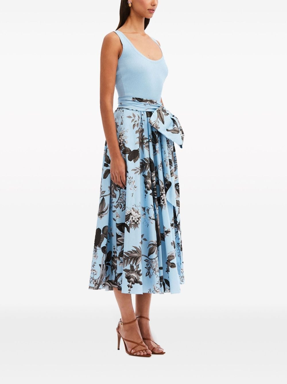 Flora & Fauna-print sleeveless midi dress - 3
