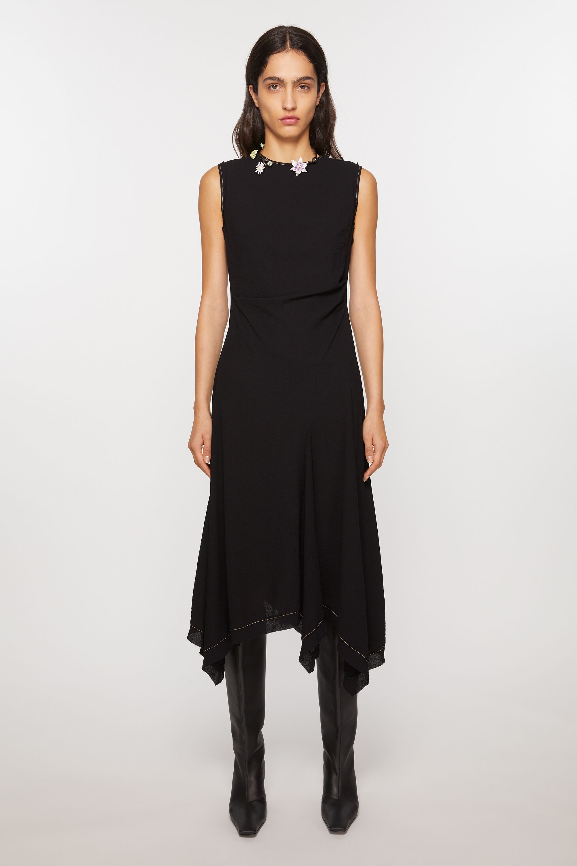 Print sleeveless dress - Black - 2