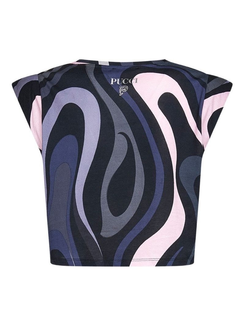 PUCCI Marmo print cap-sleeves T-shiert outlook
