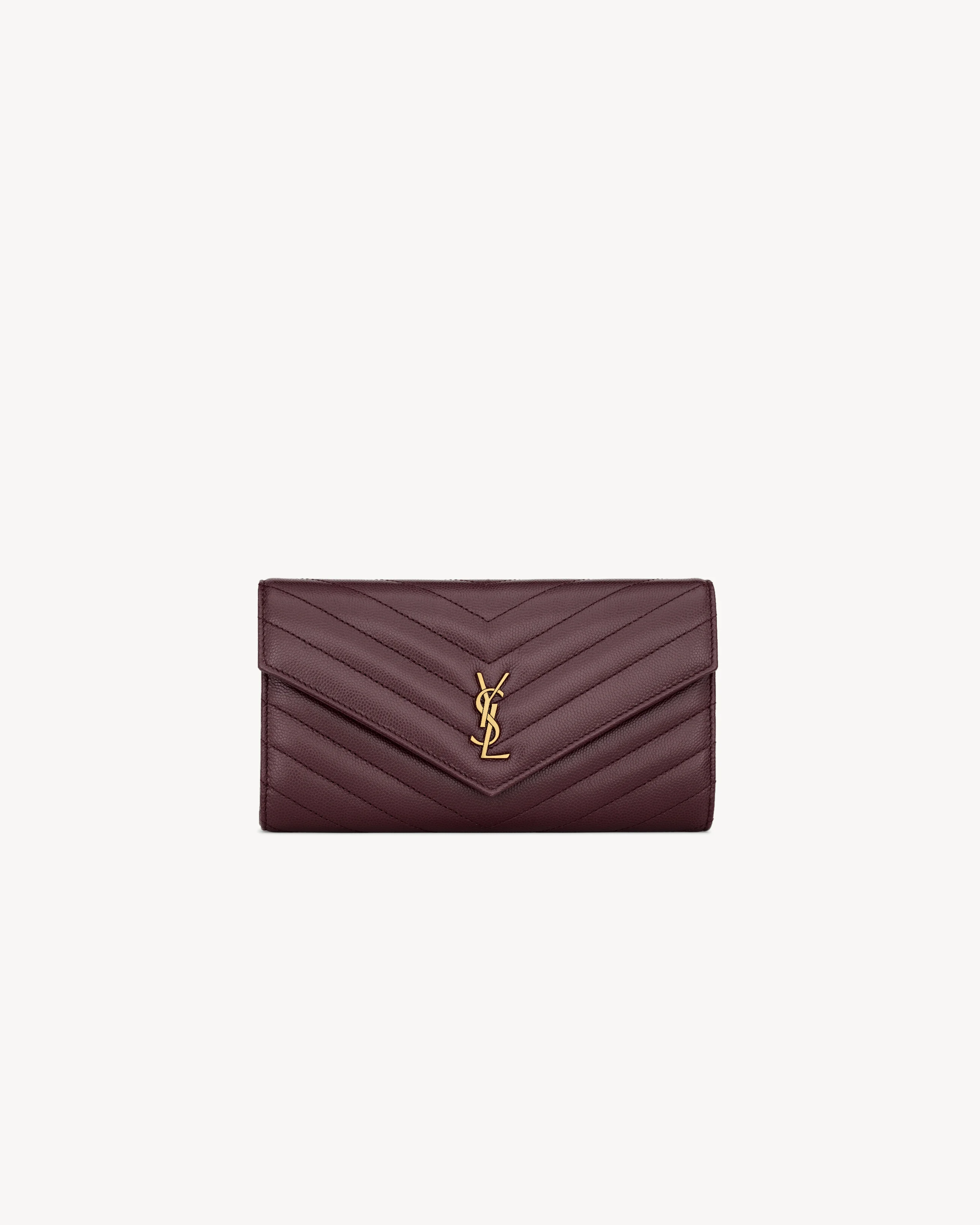 CASSANDRE LARGE FLAP WALLET IN GRAIN DE POUDRE LEATHER - 1