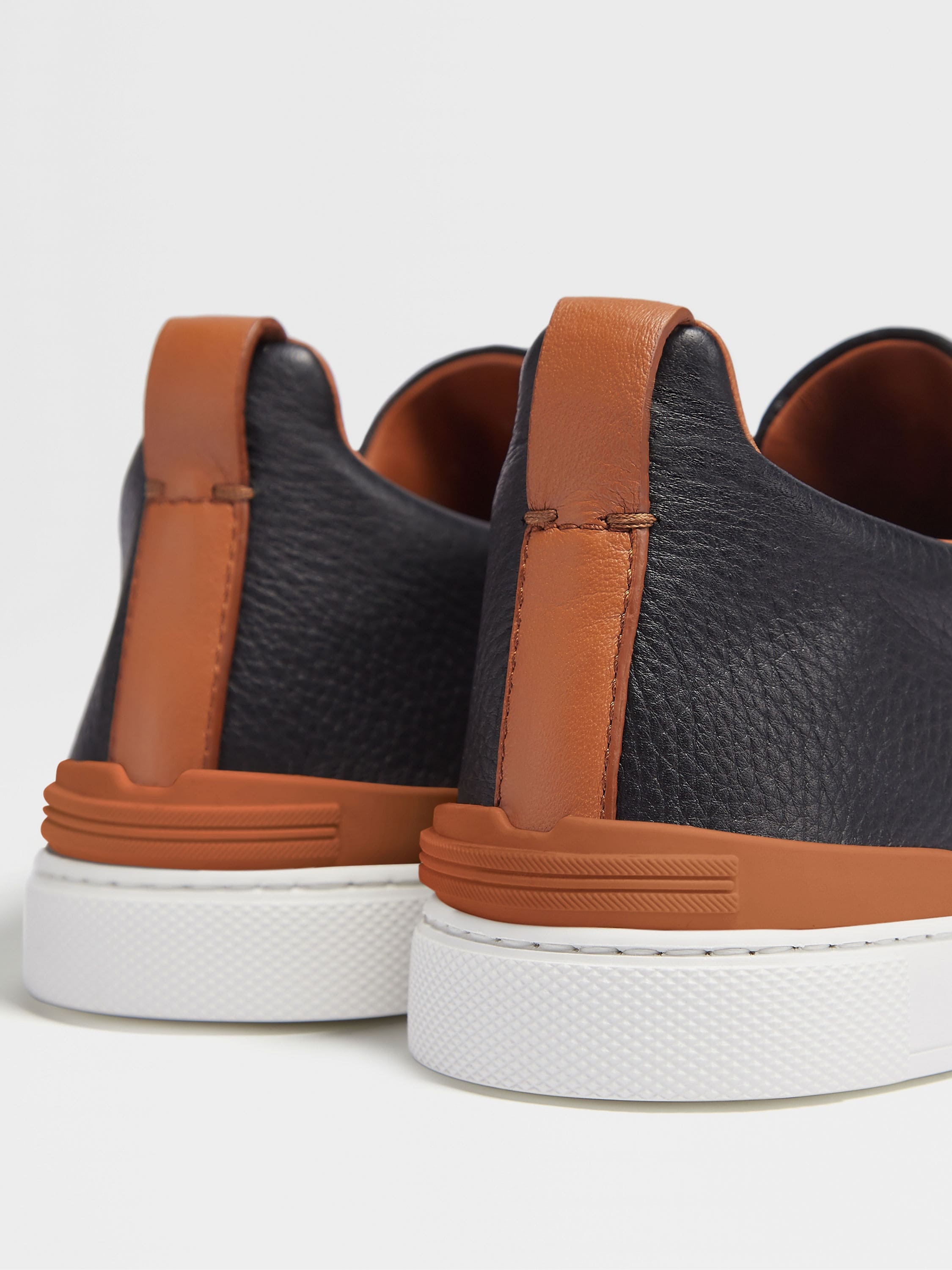 BLACK DEERSKIN TRIPLE STITCH™ SNEAKERS - 3