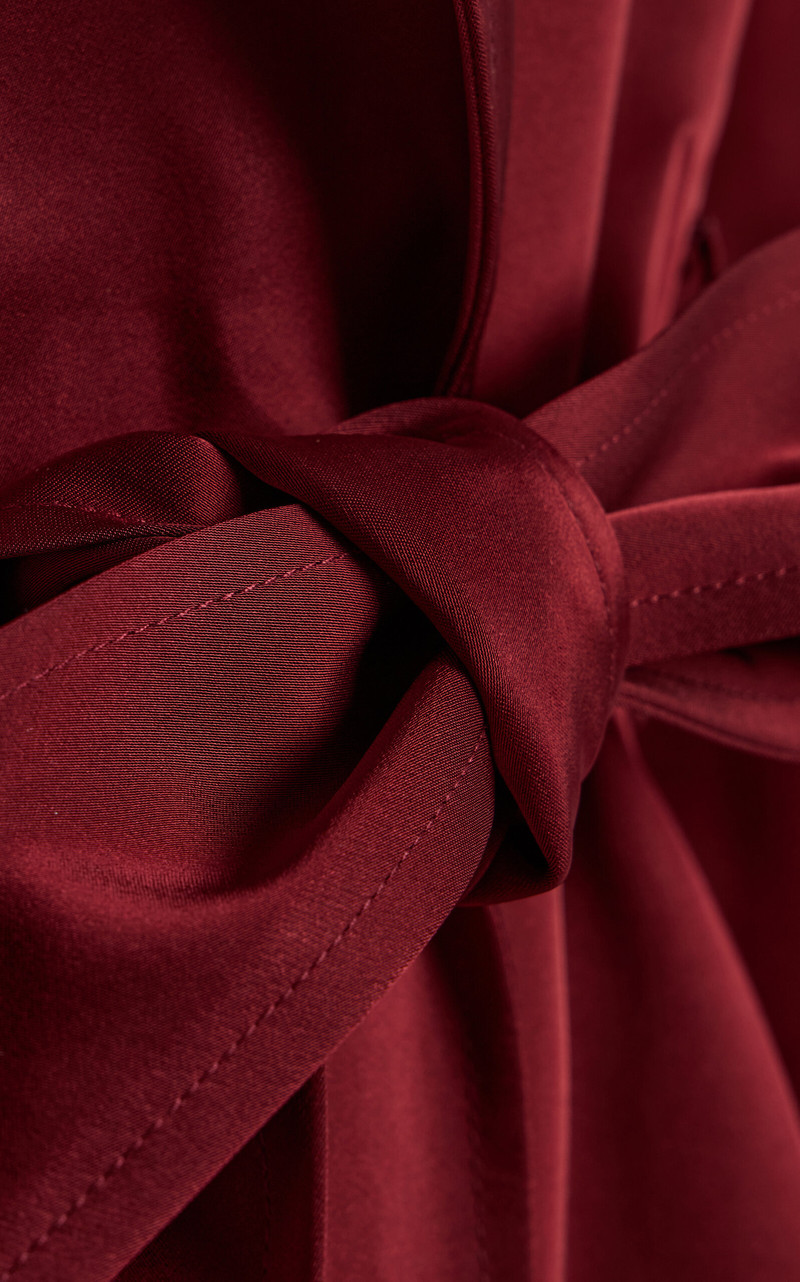 Barb Satin Trench Coat burgundy 5