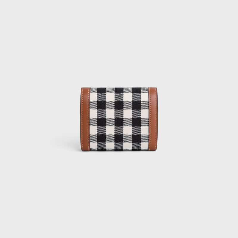 Small Flap Wallet TRIOMPHE IN VICHY TEXTILE AND CALFSKIN 3