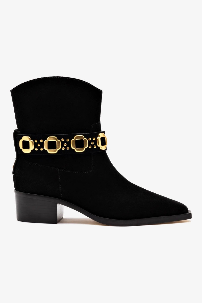 Milan Rodeo Bootie In Black Suede 1