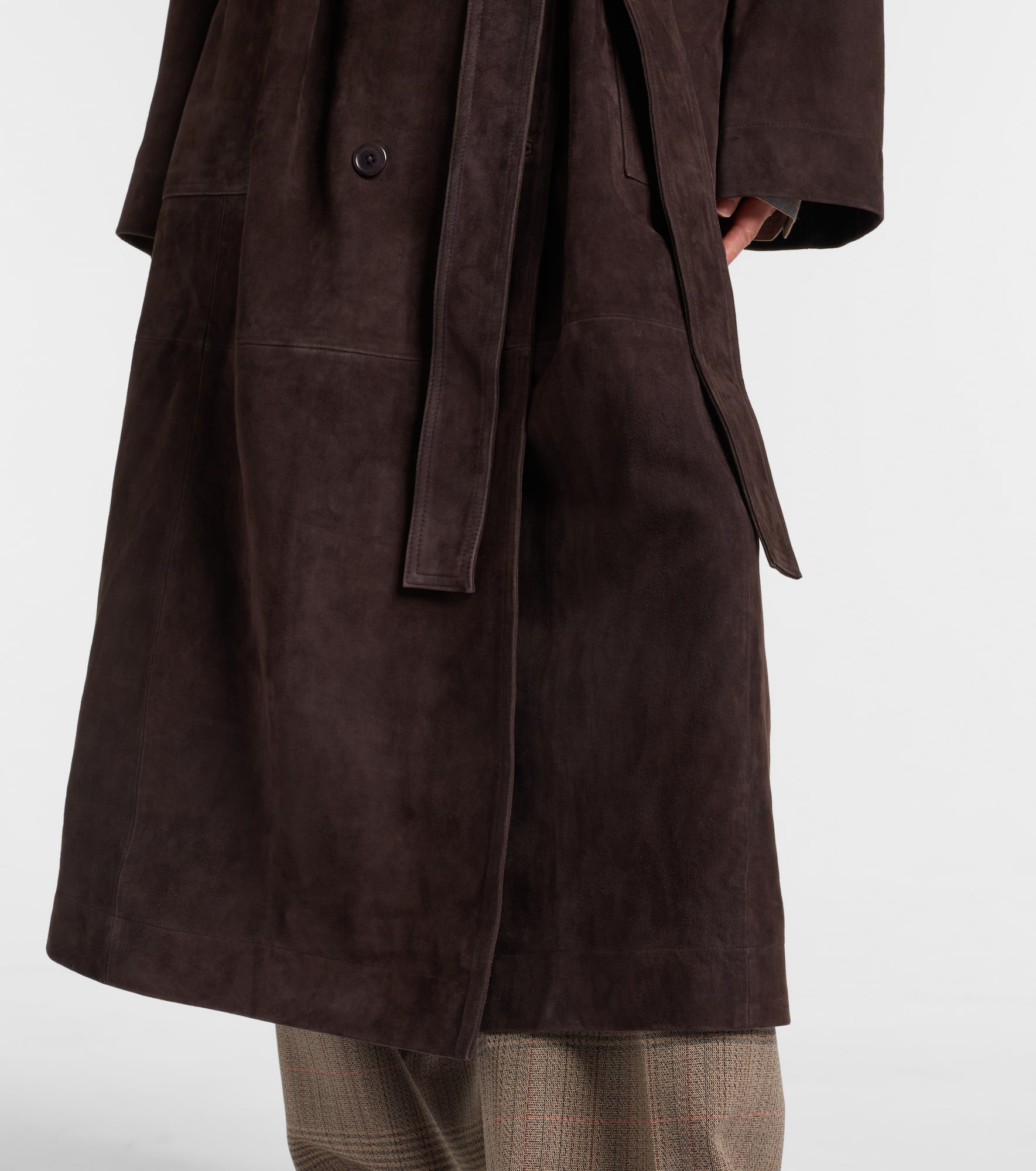 Belted suede wrap coat - 5