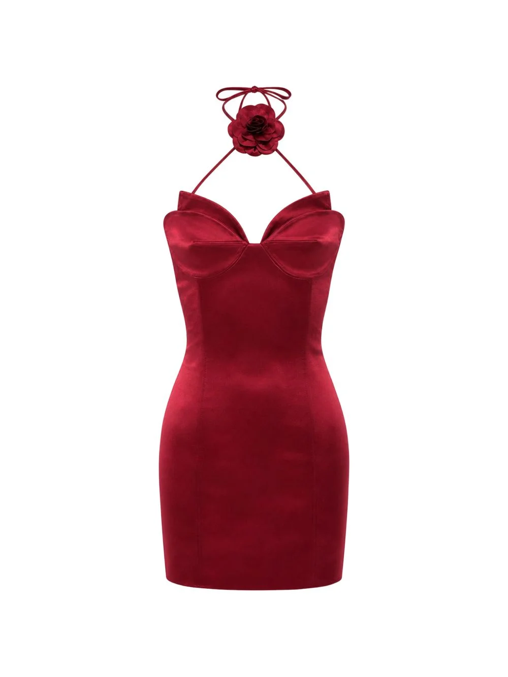 satin mini dress flower - 1