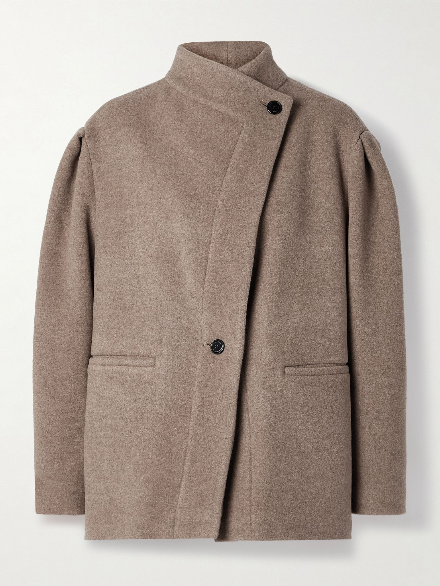 Jabadi asymmetric wool-blend felt coat Brown - 1