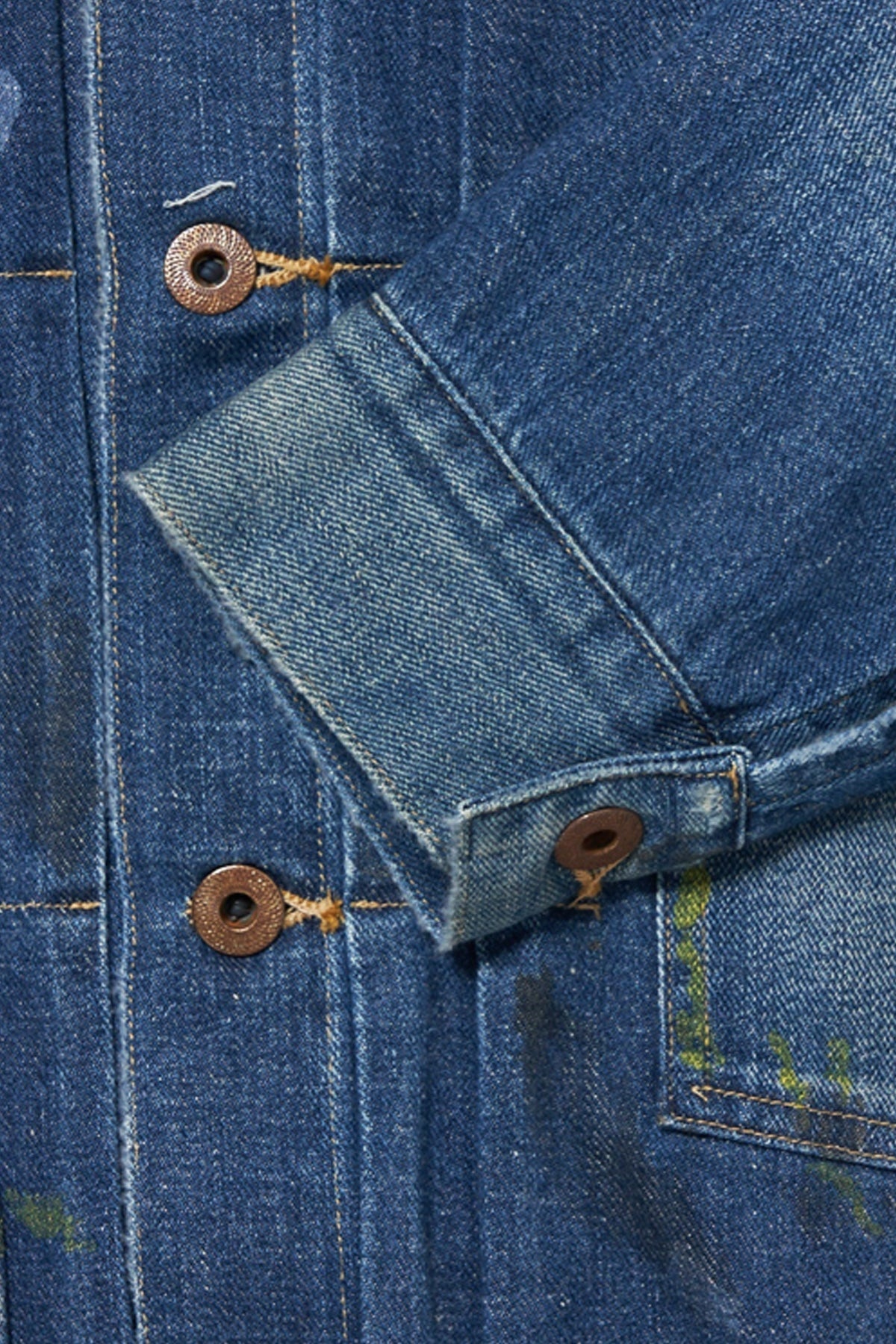 Lot. 703 Denim Jacket C. 1920's - Damaged Indigo Paint - 4