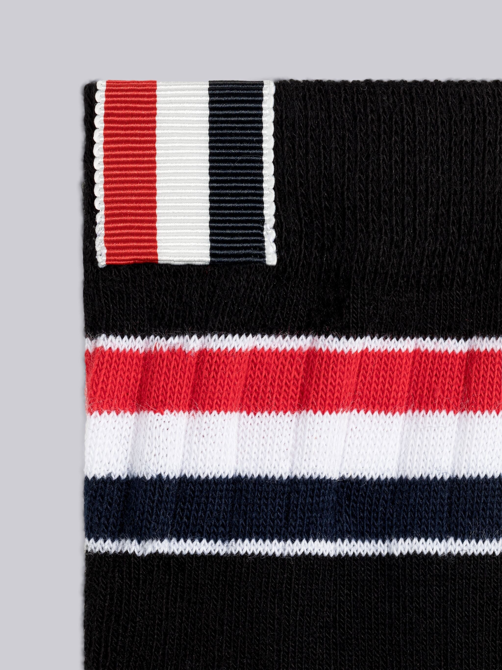 ATHLETIC RIB COTTON STRIPE ANKLE LENGTH SOCKS - 2