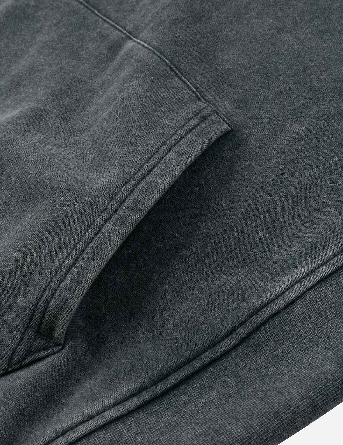 Washed Seagull and Logo Print Relax Fit Hoodie - 11
