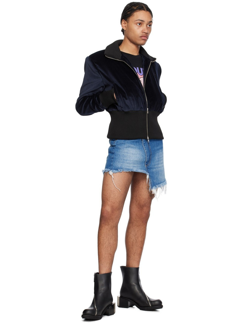 EGONLAB Blue Wrap Denim Miniskirt outlook