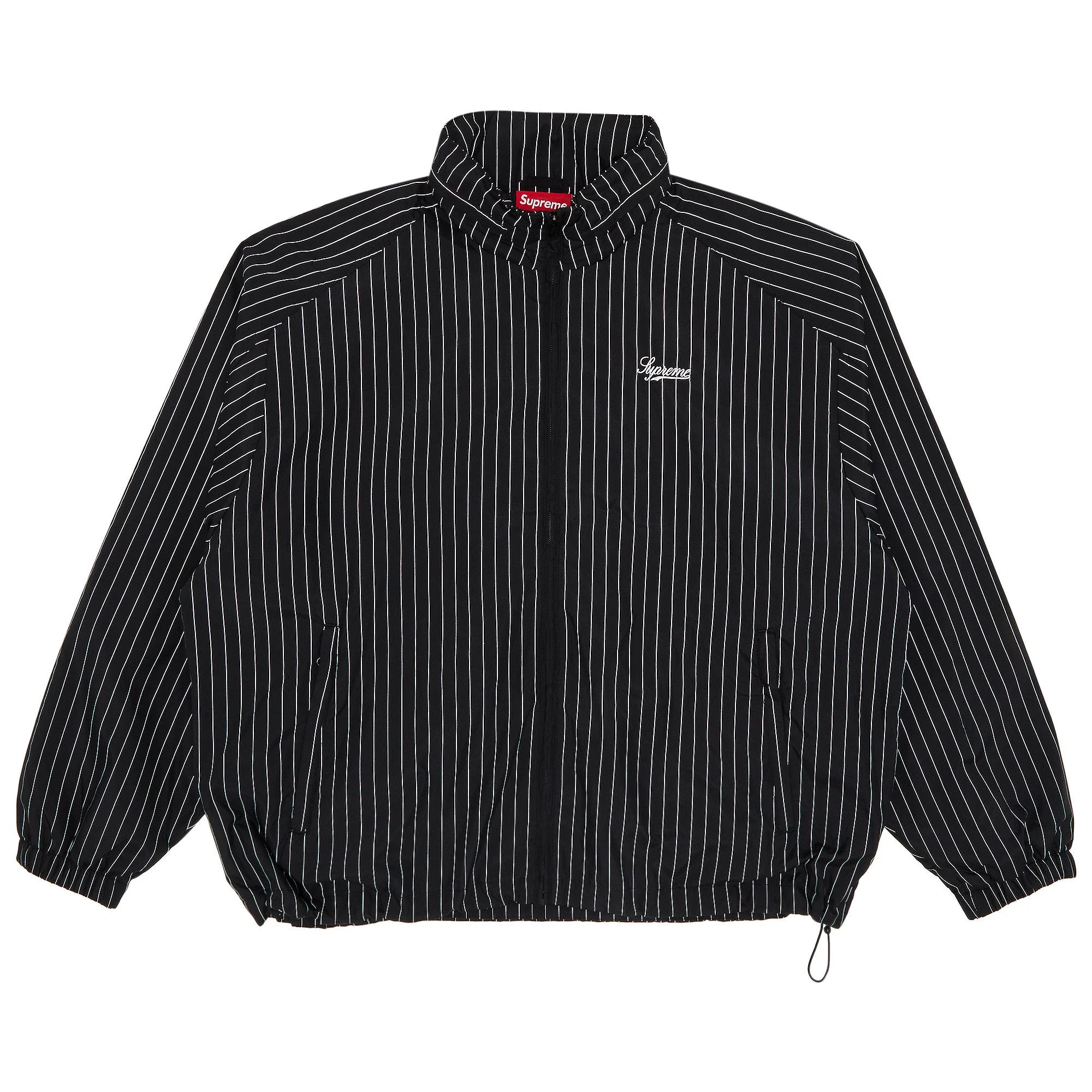 Supreme Reflective Pinstripe Track Jacket 'Black' - 1