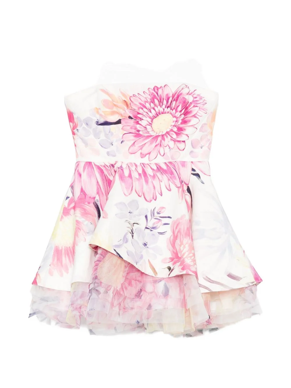 Lydia ruffled floral-print mini dress - 1