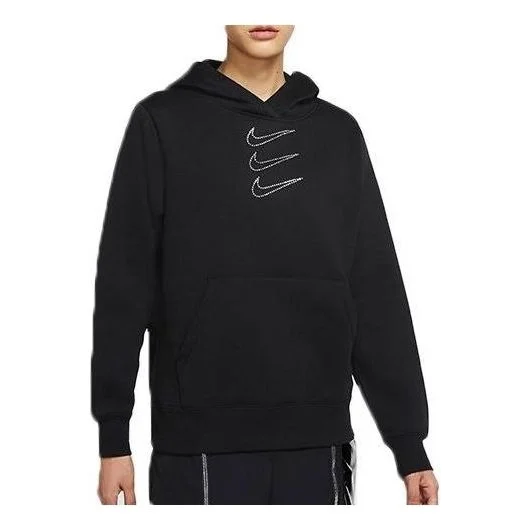 (WMNS) Nike Sportswear Rhinestone Hoodie 'Black' CU6622-010 - 1