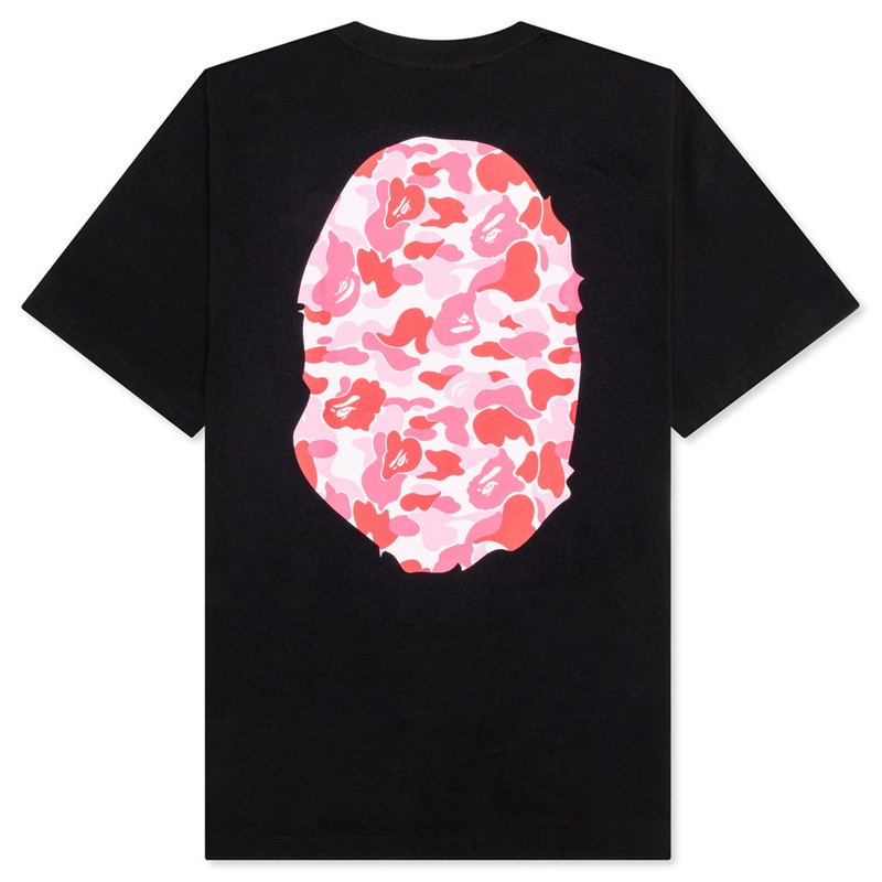 A BATHING APE® ABC CAMO BIG APE HEAD TEE - BLACK/PINK outlook