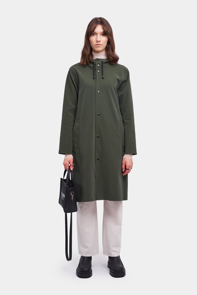 Stutterheim Stockholm Long Suede Women Dark Green outlook