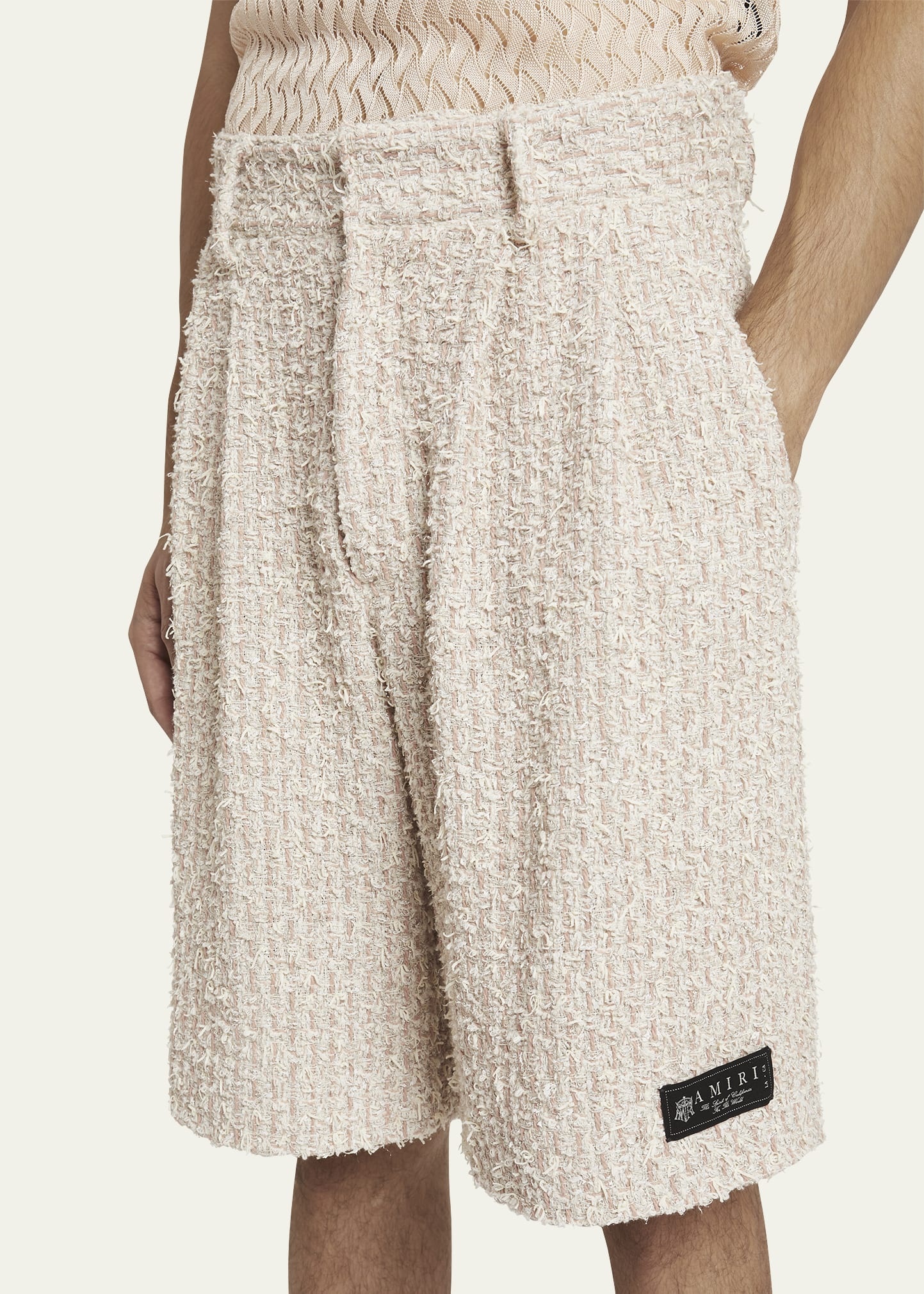 Men's Boucle Tweed Skater Shorts - 5