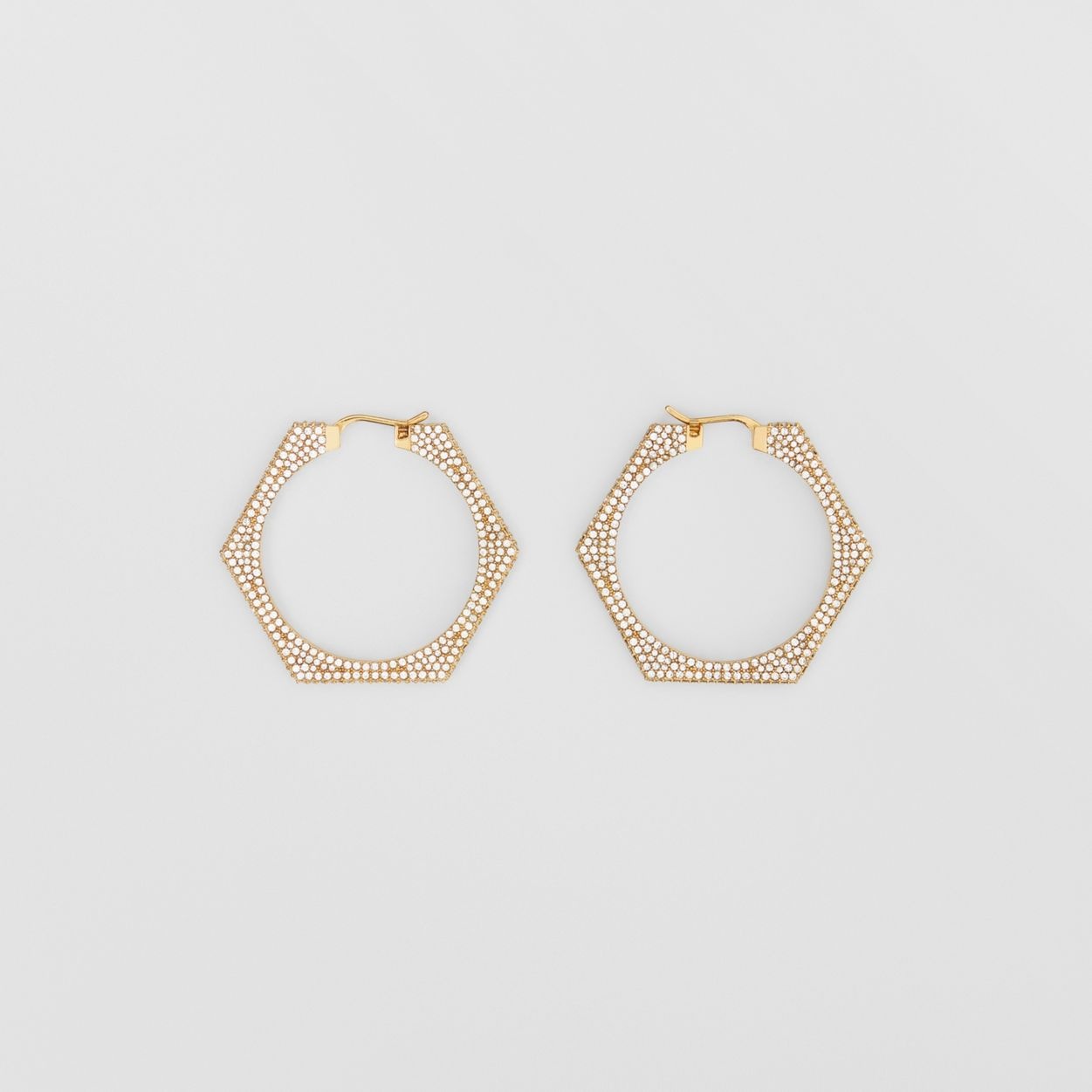 Crystal Detail Gold-plated Nut Hoop Earrings - 1