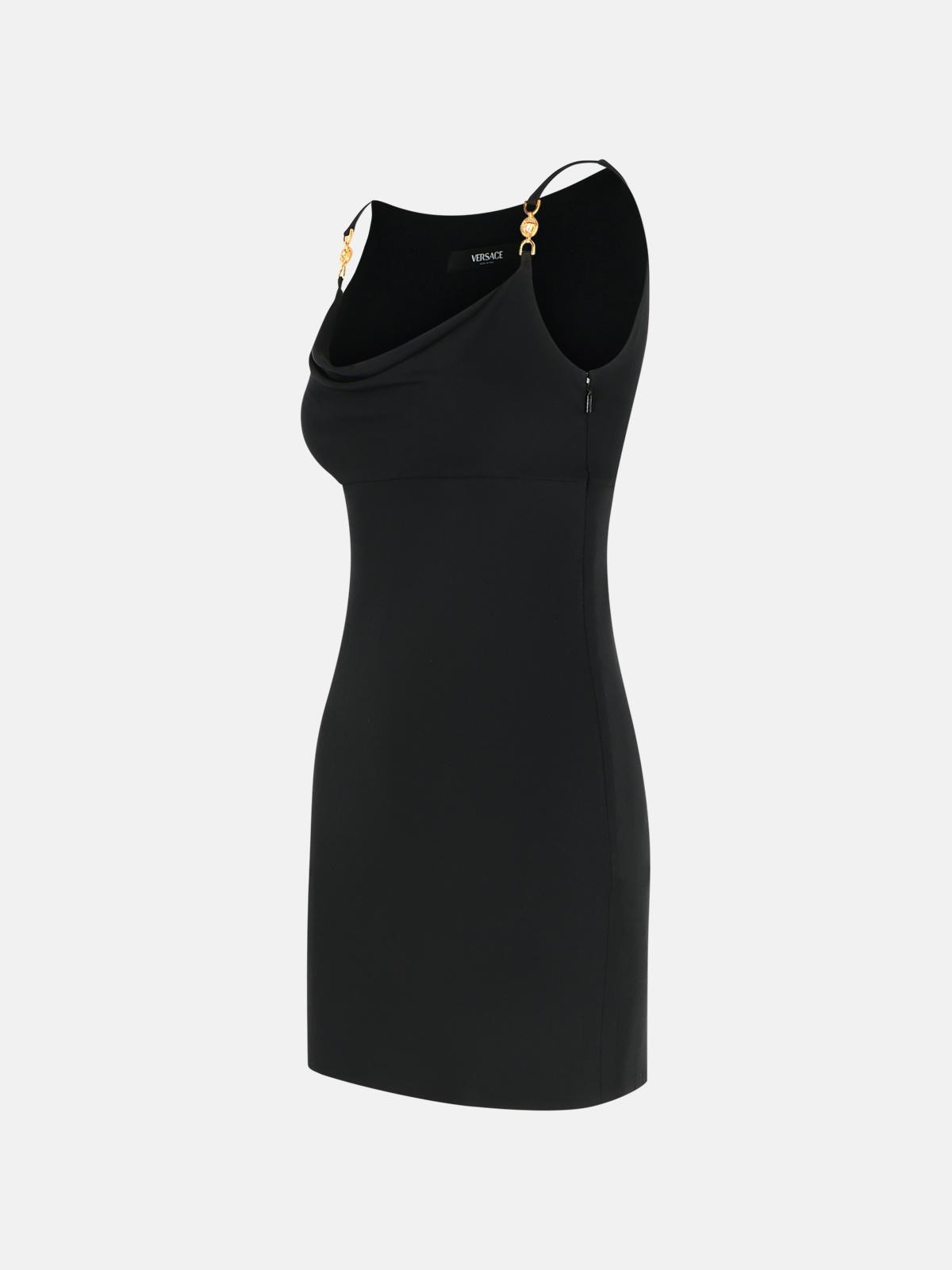 BLACK VISCOSE DRESS - 2