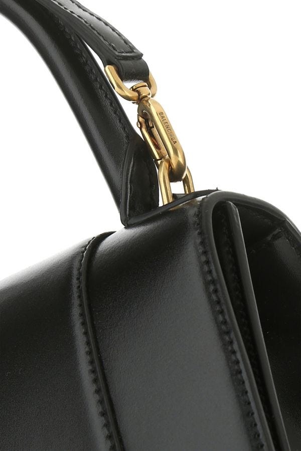 Black leather small Hourglass handbag - 5