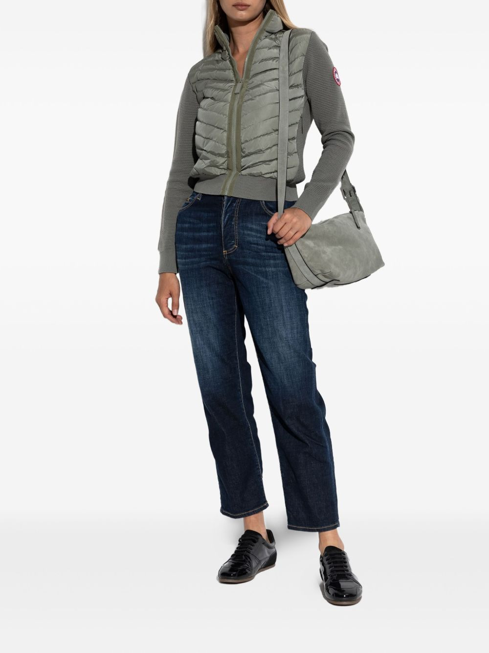 quilted knit-panel jacket - 2