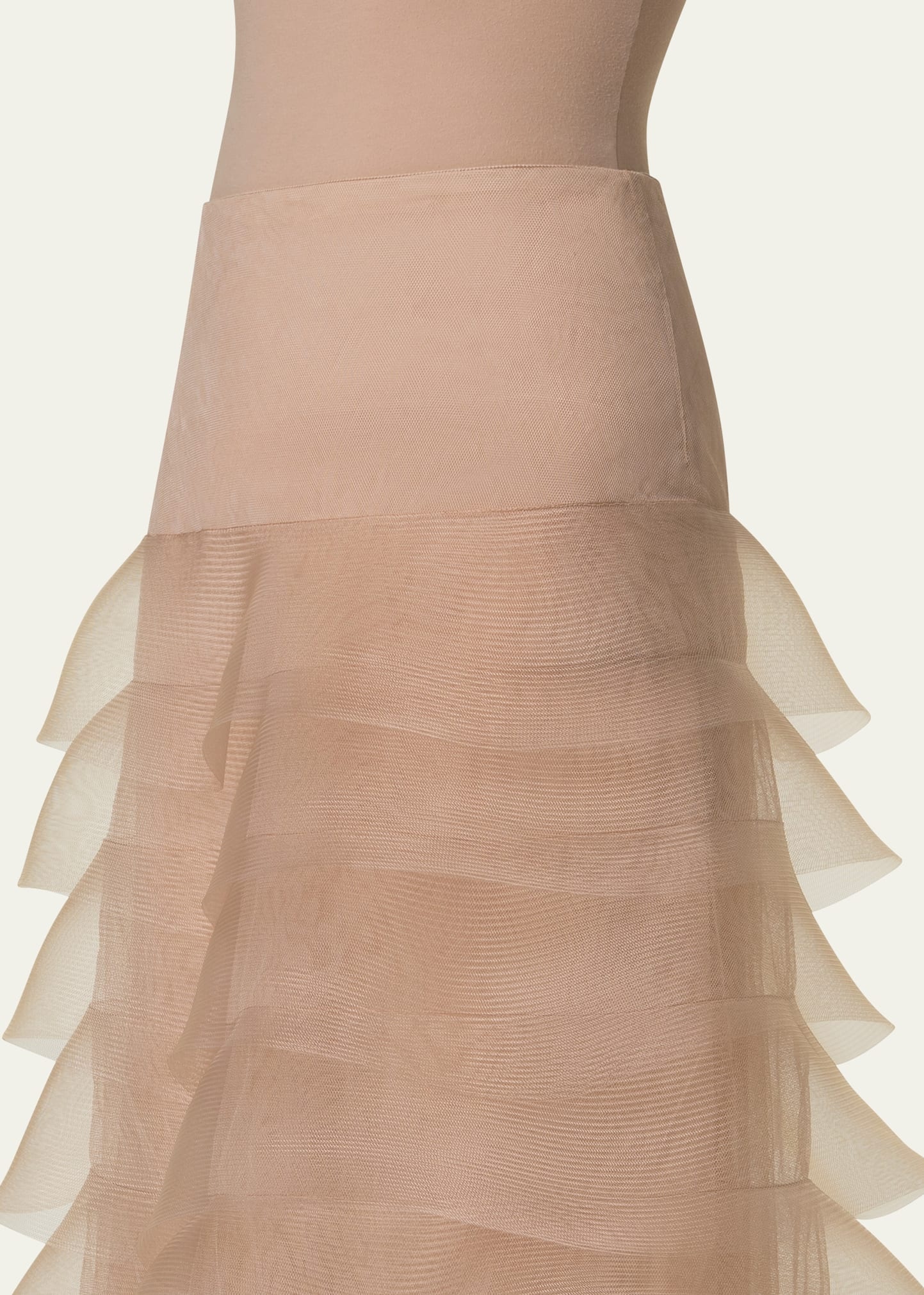 Ruffle Tulle Midi Skirt - 5