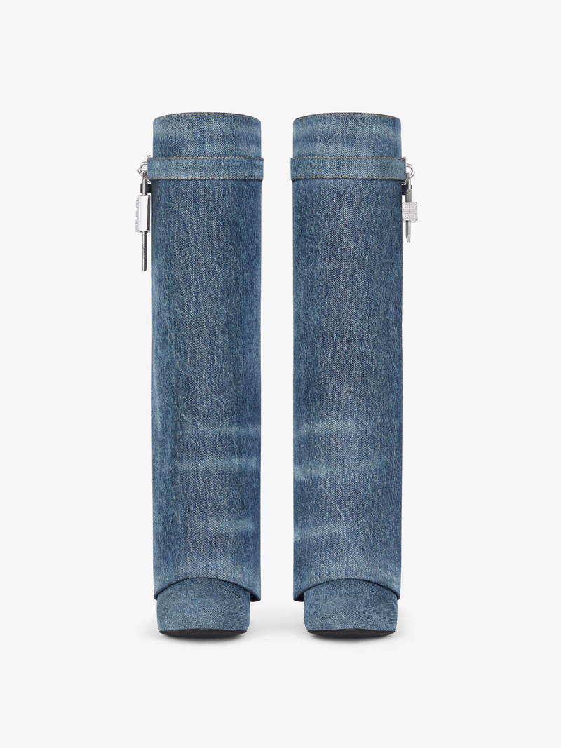 Givenchy SHARK LOCK BOOTS IN WASHED DENIM outlook