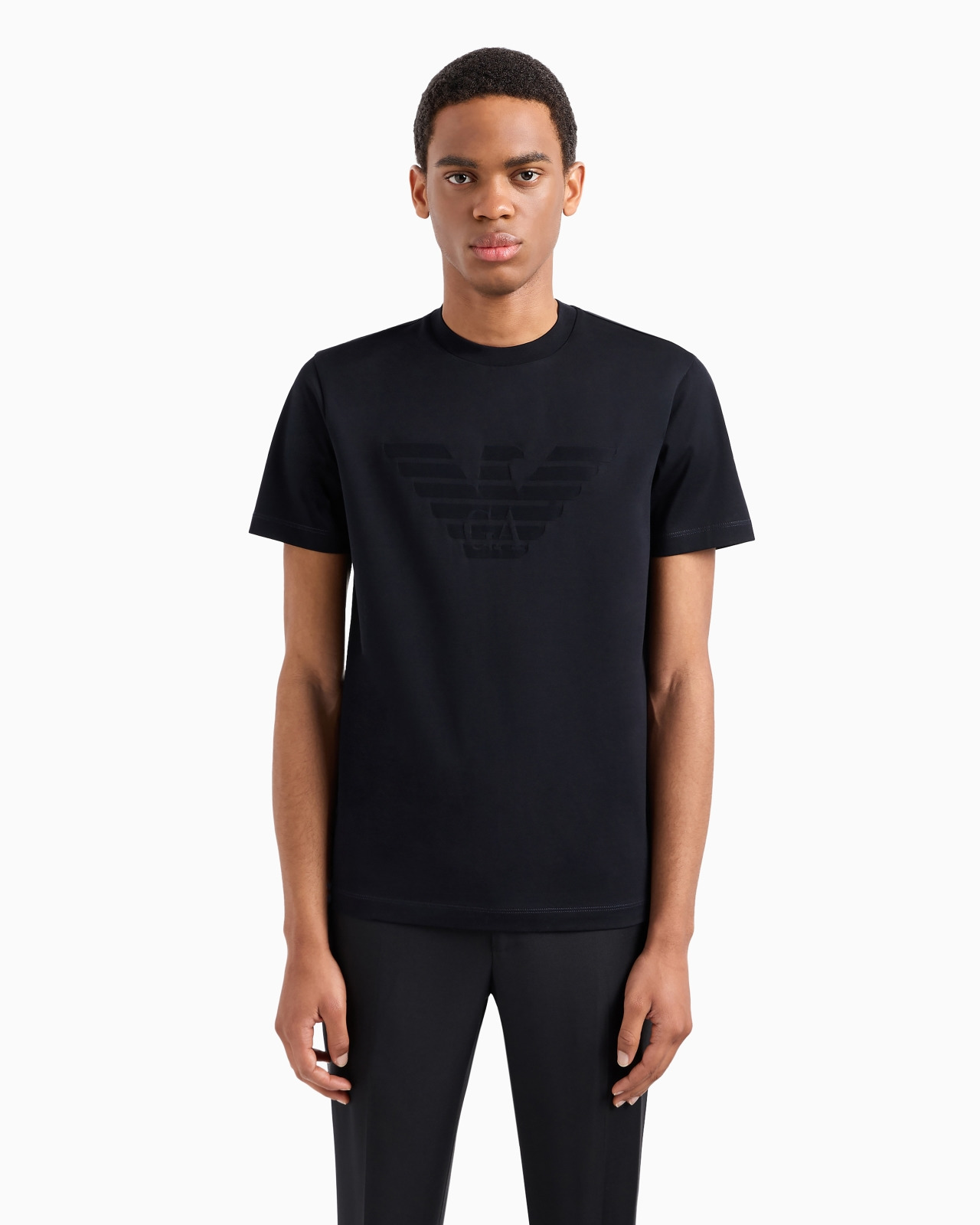Jersey T-shirt with jacquard logo - 4