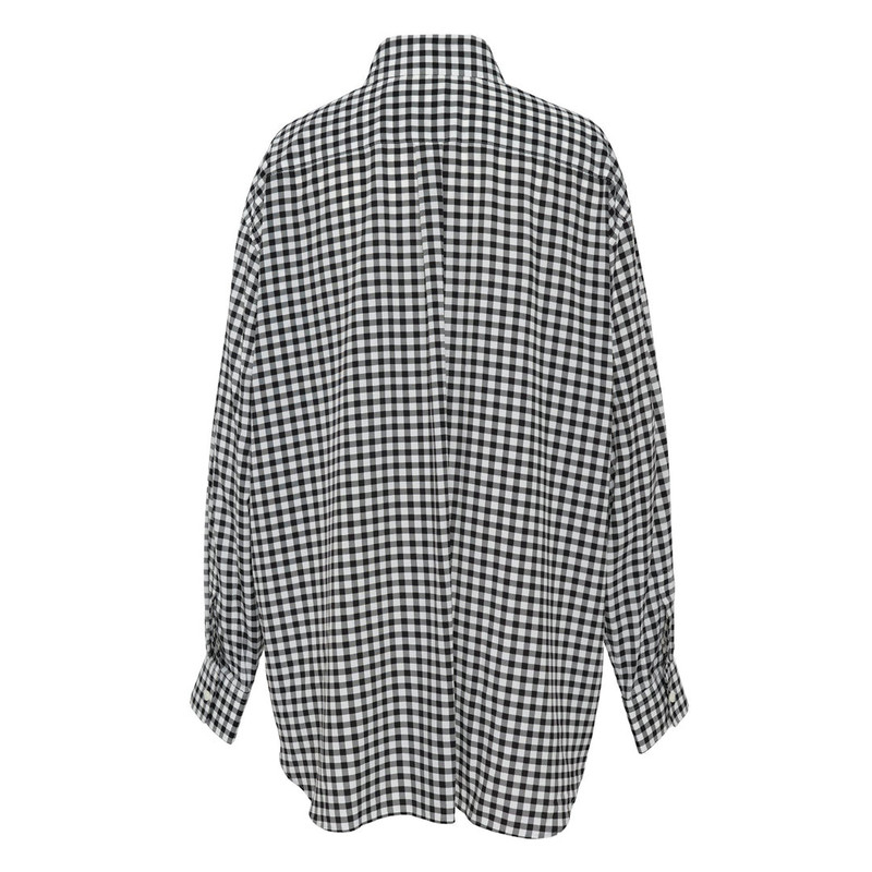 Comme Des Garçons Polyester Crepe De Chine Check Blouse outlook