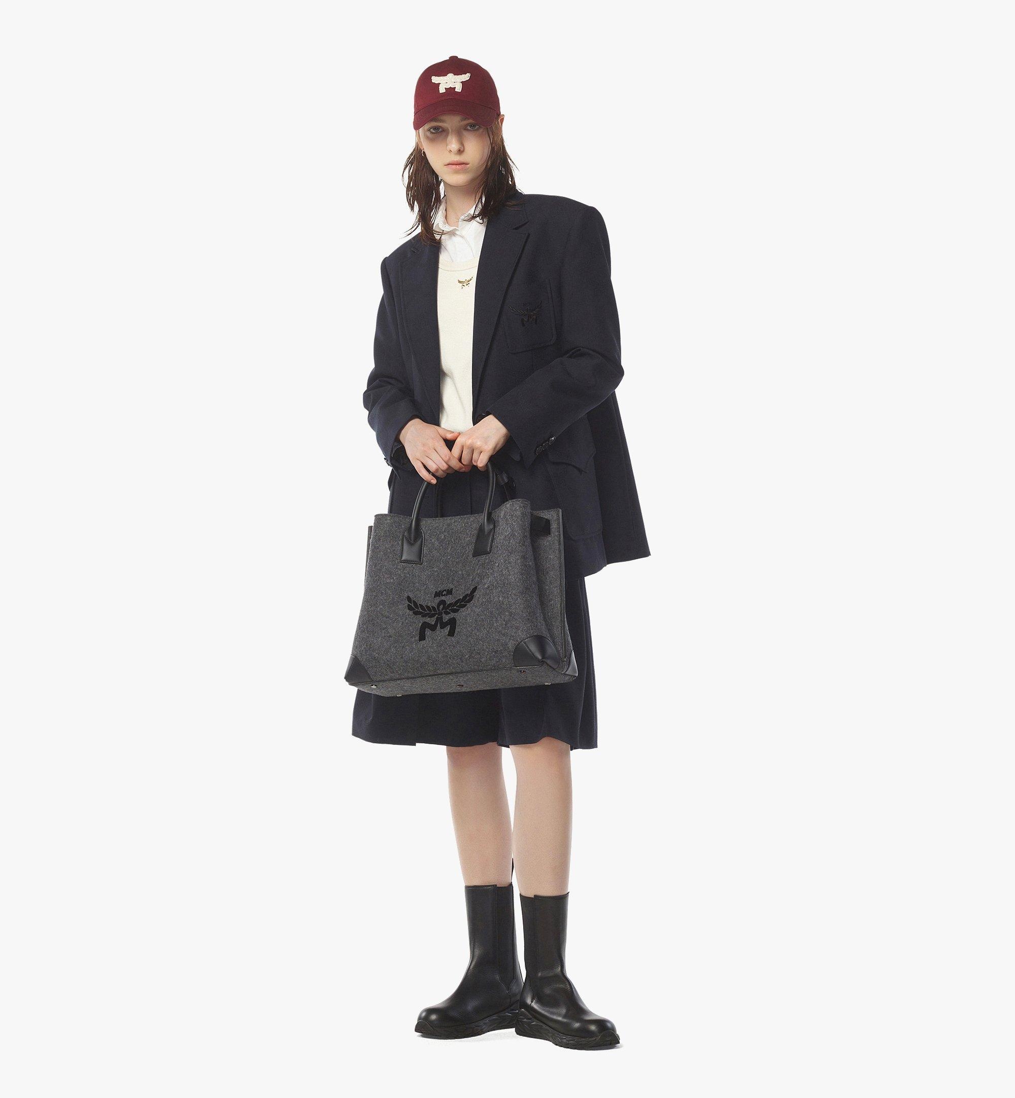 Milla 2.0 Tote in Loden Wool and Leather - 7