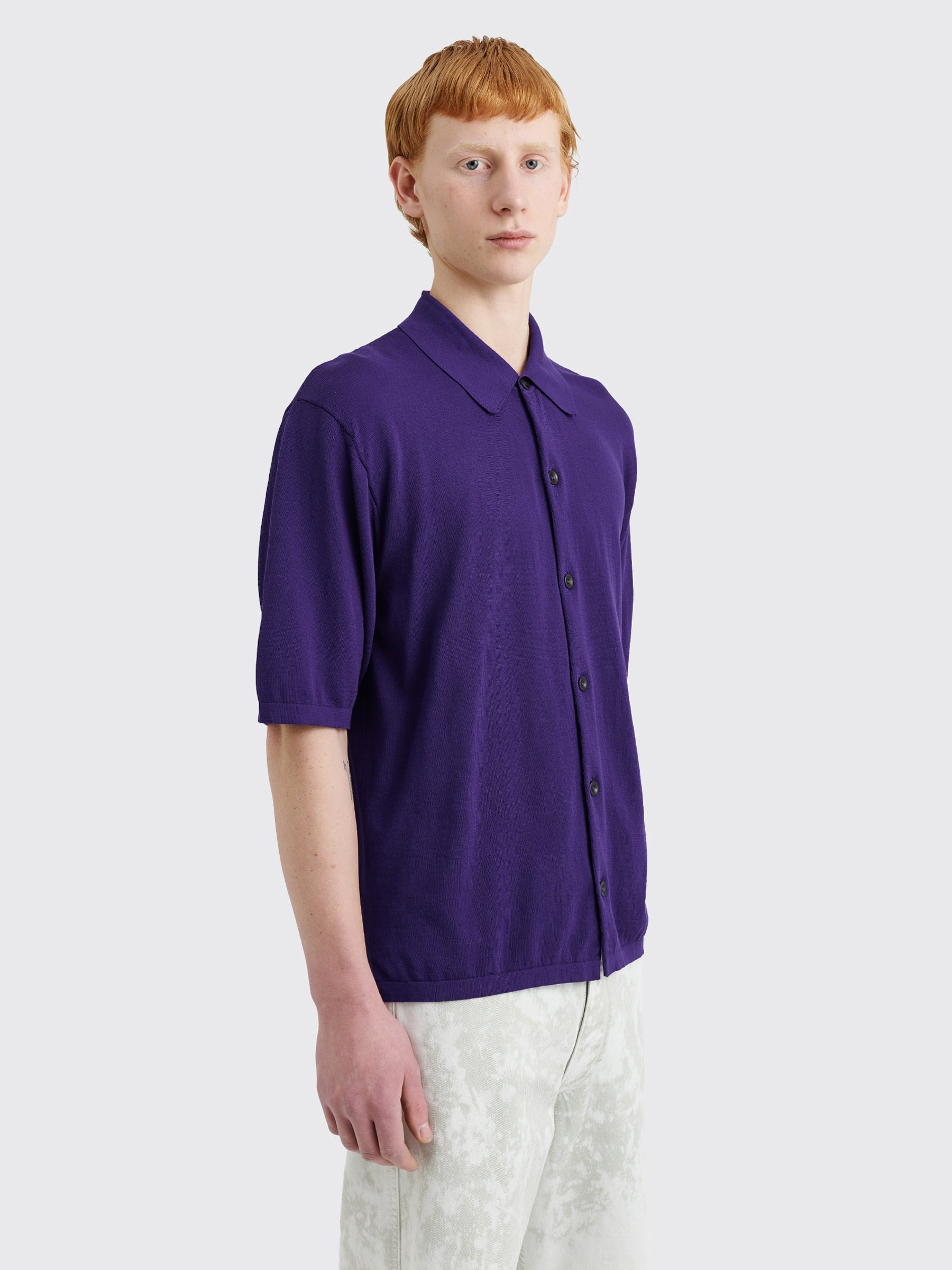 LEMAIRE POLO SHIRT PURPLE IRIS - 4