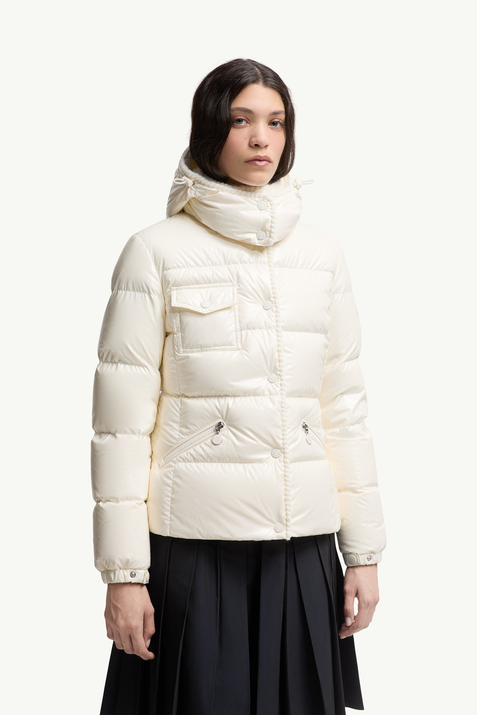 Glareins Braided Trim Hooded Short Down Jacket - 3