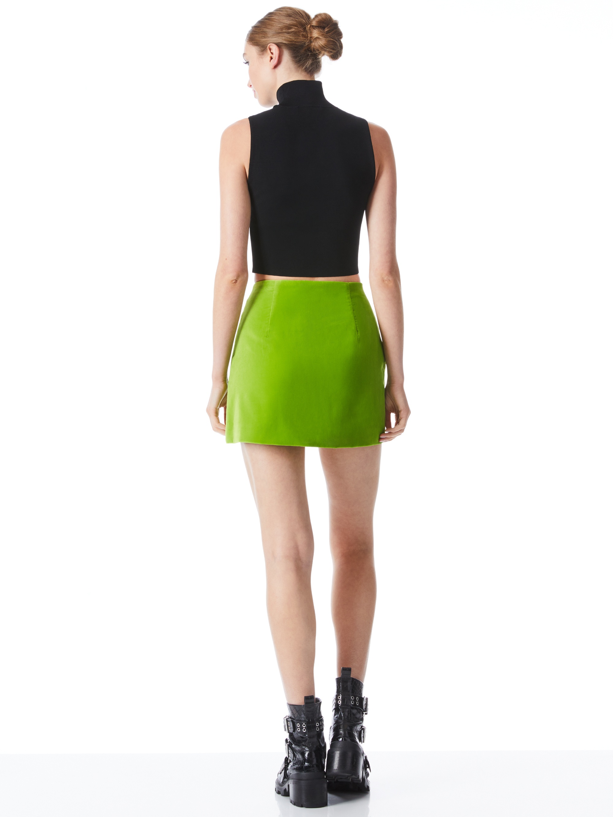 RENNA BUTTON WRAP MINI SKIRT - 3