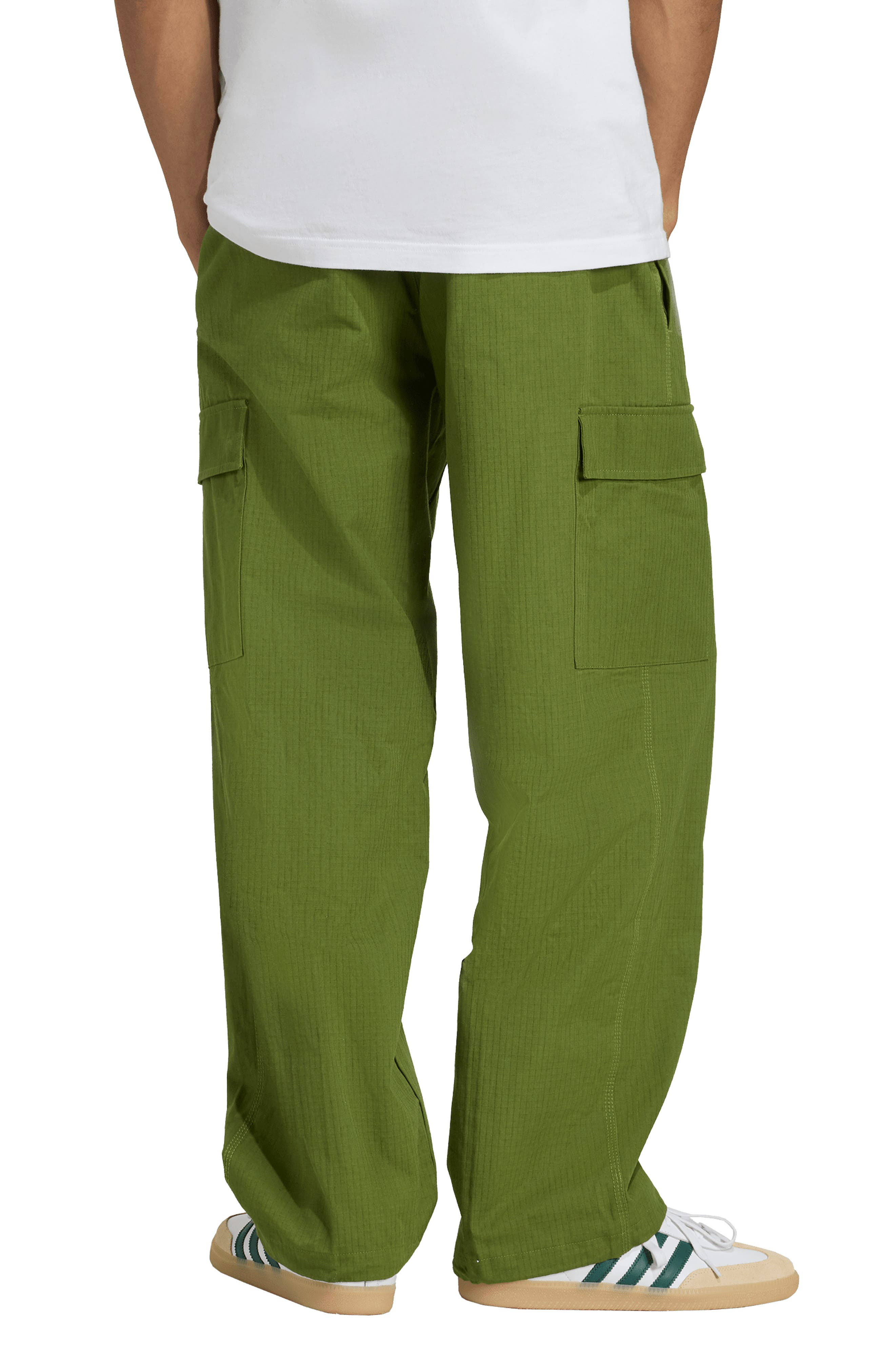 adidas Trefoil Essentials Cotton Ripstop Cargo Pants in Olive at Nordstrom - 2