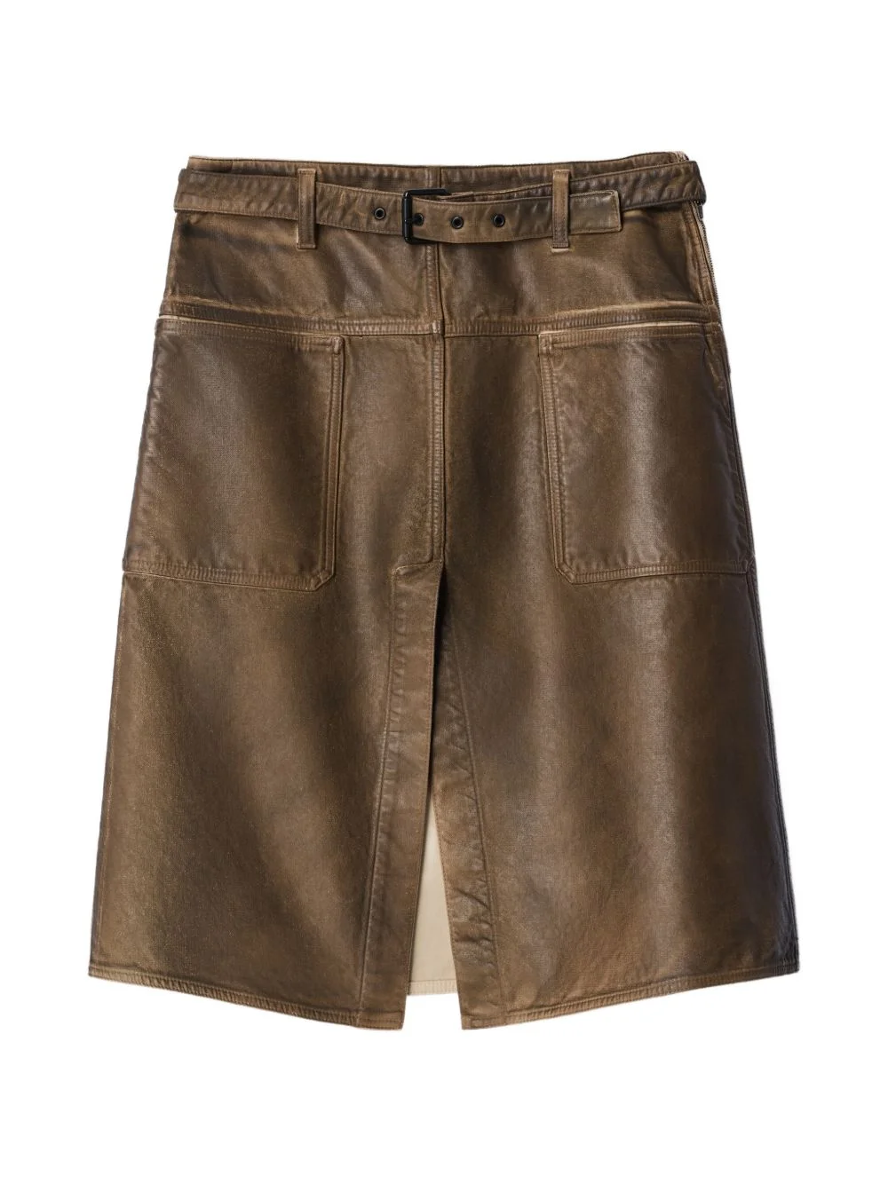 workwear skirt in coated denim - 1