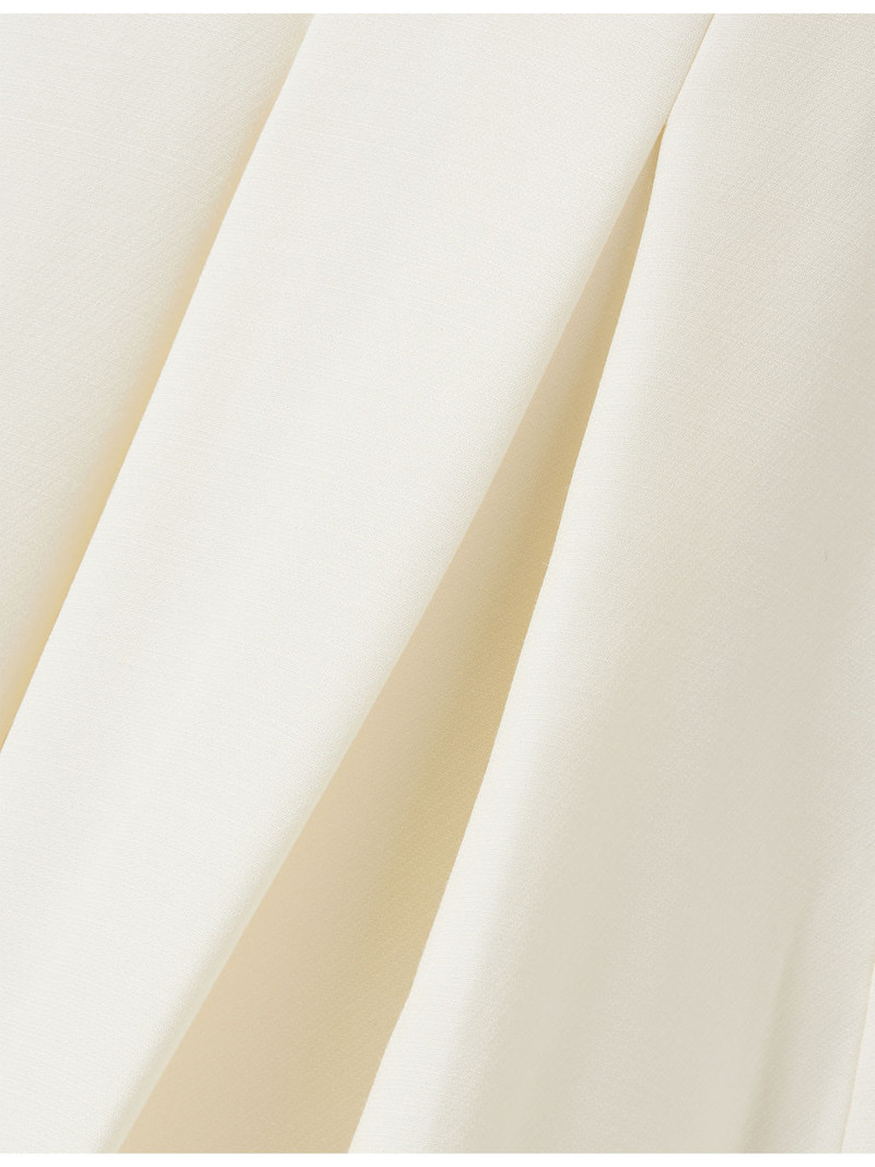 Scoop-Neck Pleated Wool-And-Silk Midi Dress 6