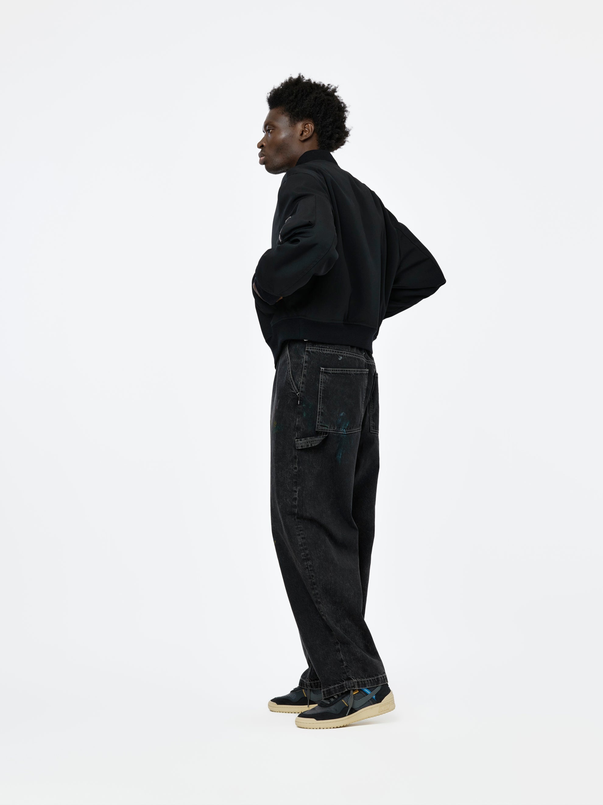 RIB COLLAR BLOUSON JACKET (BLACK) - 8