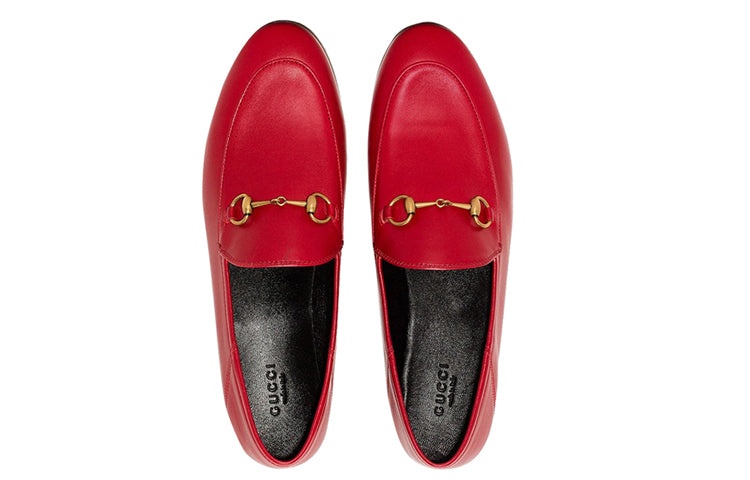 (WMNS) Gucci Cowhide Lightweight Non-Slip Skateboarding Shoes Red 414998-DLC00-6438 - 2