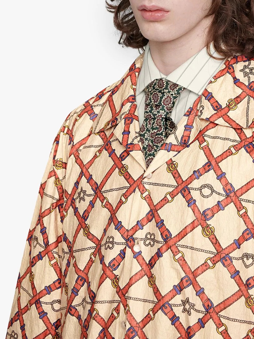 oversized bowling print shirt - 5