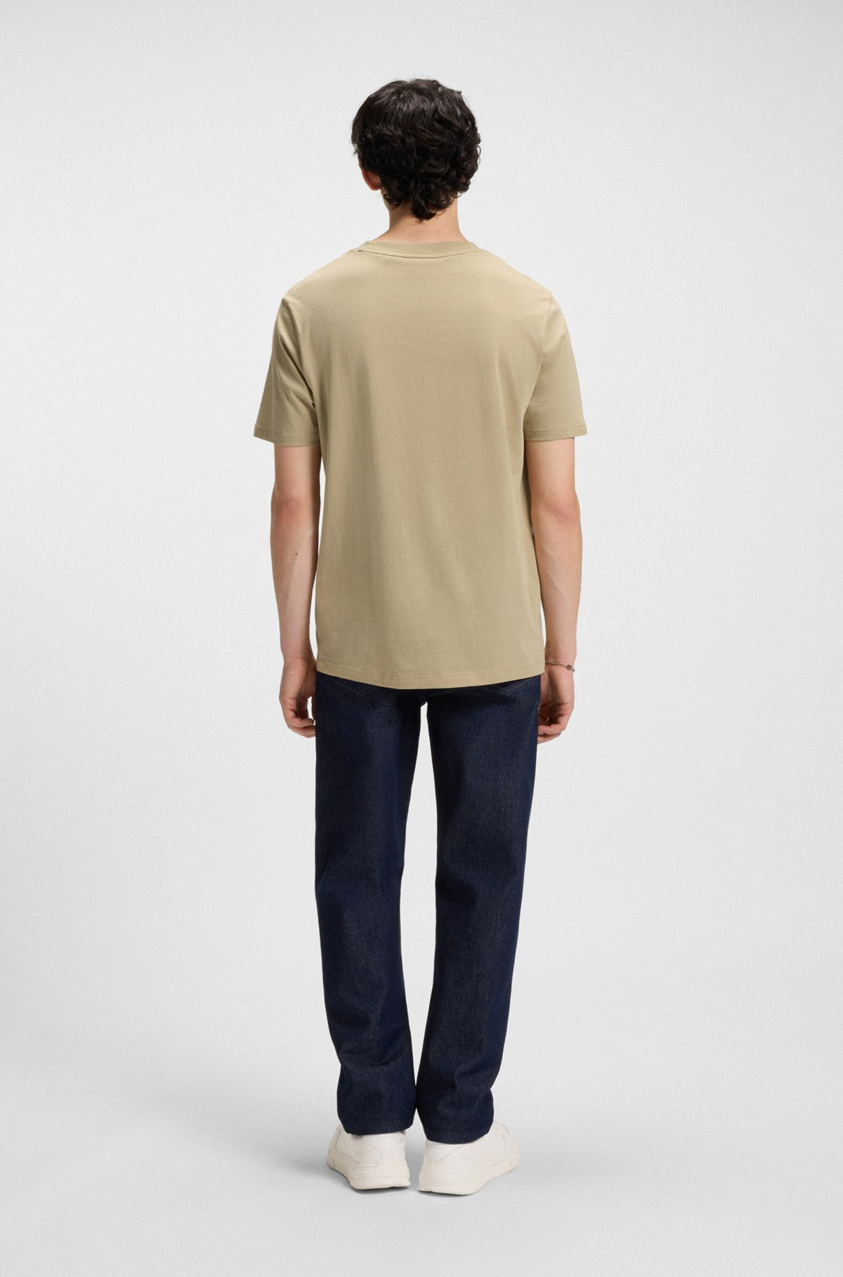 COTTON-JERSEY T-SHIRT WITH CURVED-LOGO PRINT - 5